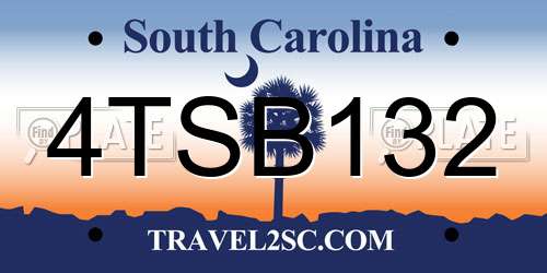 4TSB132 South Carolina License Plate