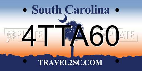 4TTA60 South Carolina License Plate