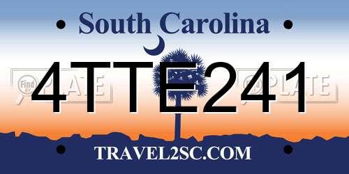 4TTE241 South Carolina License Plate