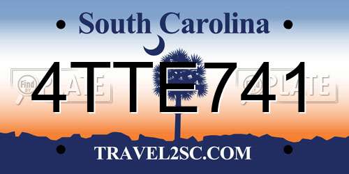 4TTE741 South Carolina License Plate