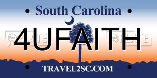 4UFAITH South Carolina License Plate