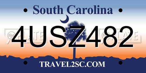 4USZ482 South Carolina License Plate