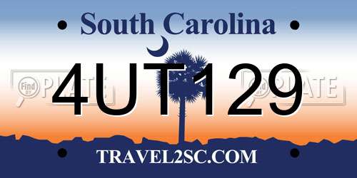 4UT129 South Carolina License Plate