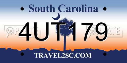 4UT179 South Carolina License Plate