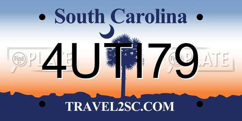 4UTI79 South Carolina License Plate