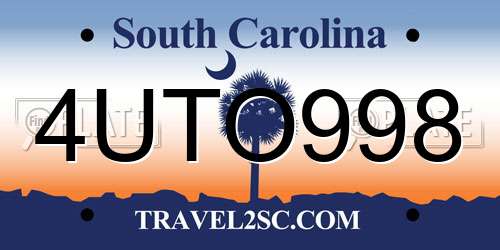 4UTO998 South Carolina License Plate