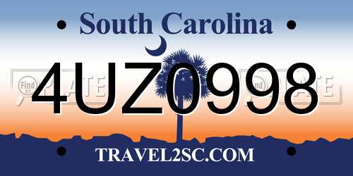 4UZ0998 South Carolina License Plate