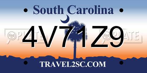 4V71Z9 South Carolina License Plate
