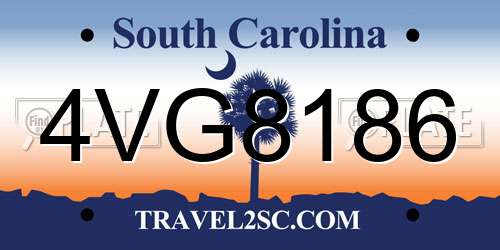 4VG8186 South Carolina License Plate