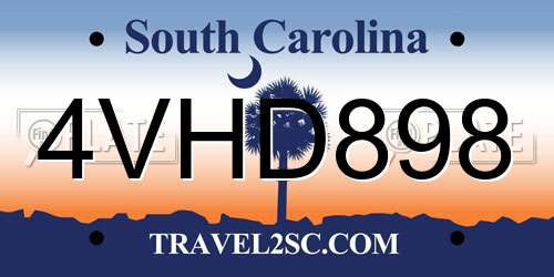 4VHD898 South Carolina License Plate
