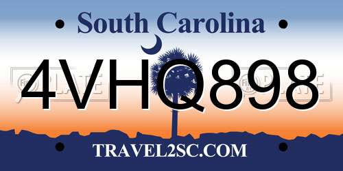 4VHQ898 South Carolina License Plate