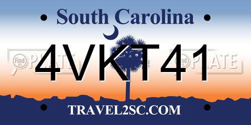 4VKT41 South Carolina License Plate