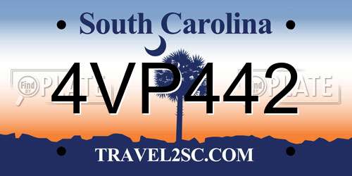 4VP442 South Carolina License Plate