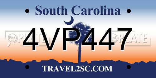 4VP447 South Carolina License Plate