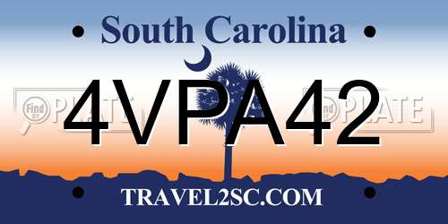 4VPA42 South Carolina License Plate