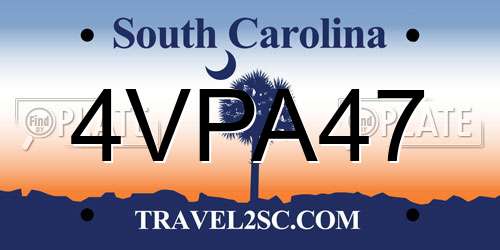 4VPA47 South Carolina License Plate