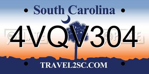 4VQV304 South Carolina License Plate
