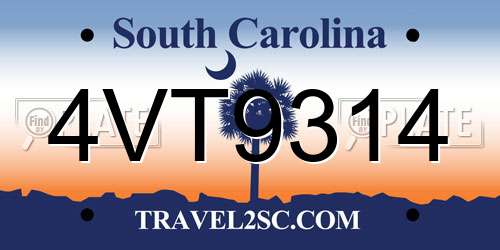 4VT9314 South Carolina License Plate
