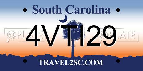 4VTI29 South Carolina License Plate