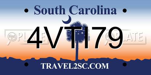 4VTI79 South Carolina License Plate