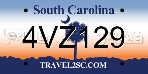 4VZ129 South Carolina License Plate