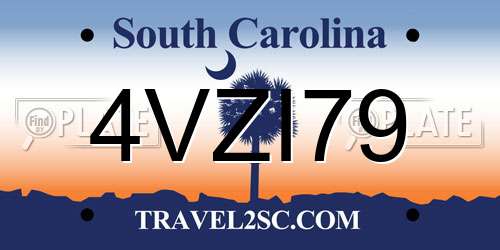 4VZI79 South Carolina License Plate