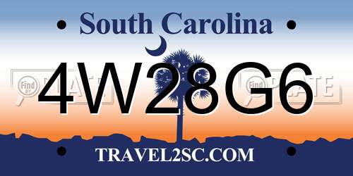 4W28G6 South Carolina License Plate