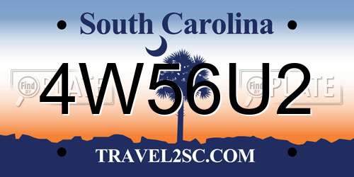 4W56U2 South Carolina License Plate
