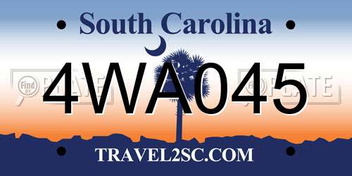 4WA045 South Carolina License Plate