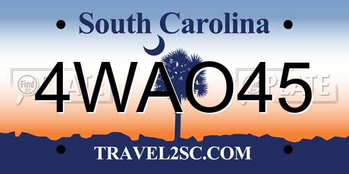 4WAO45 South Carolina License Plate