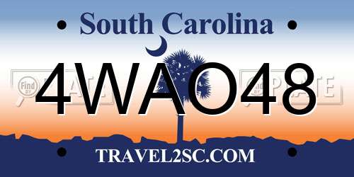 4WAO48 South Carolina License Plate