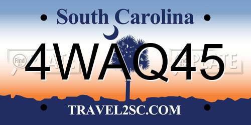 4WAQ45 South Carolina License Plate