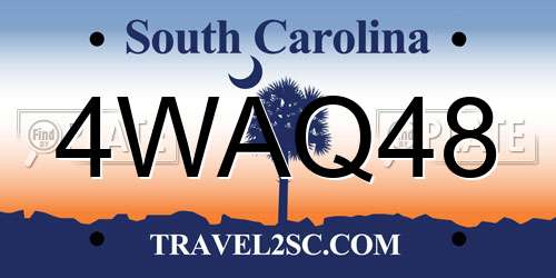 4WAQ48 South Carolina License Plate