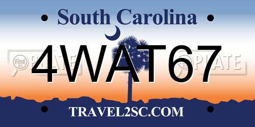 4WAT67 South Carolina License Plate