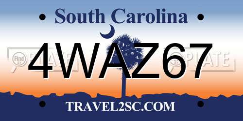 4WAZ67 South Carolina License Plate