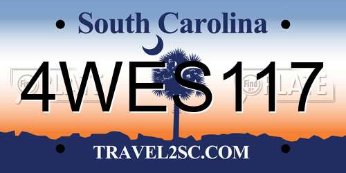 4WES117 South Carolina License Plate