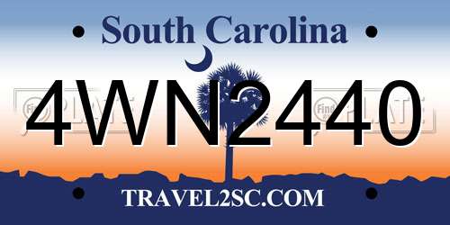 4WN2440 South Carolina License Plate