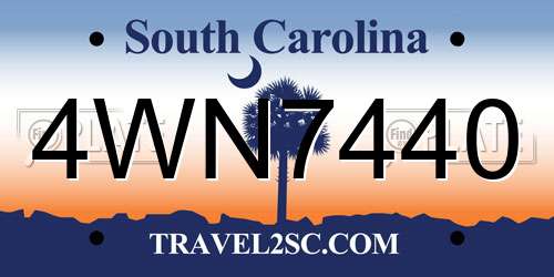 4WN7440 South Carolina License Plate