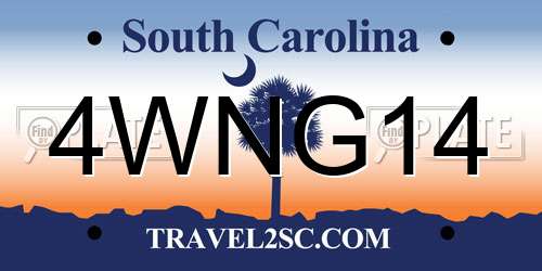 4WNG14 South Carolina License Plate