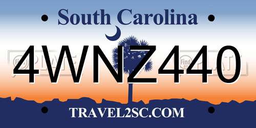 4WNZ440 South Carolina License Plate