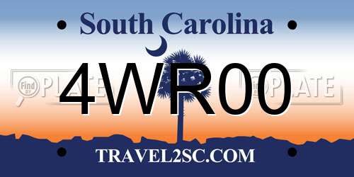 4WR00 South Carolina License Plate