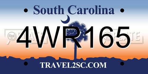 4WR165 South Carolina License Plate