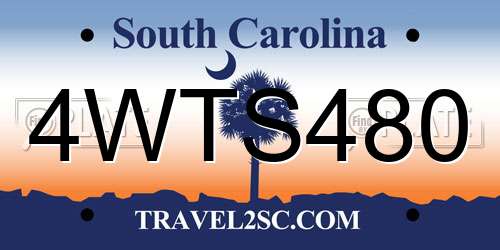 4WTS480 South Carolina License Plate