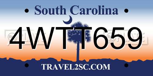 4WTT659 South Carolina License Plate