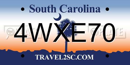 4WXE70 South Carolina License Plate