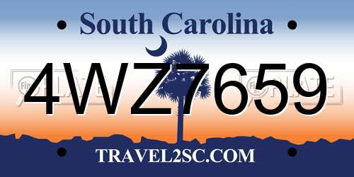 4WZ7659 South Carolina License Plate