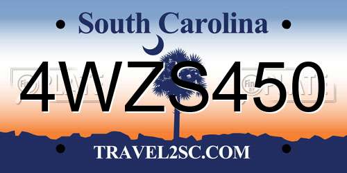 4WZS450 South Carolina License Plate