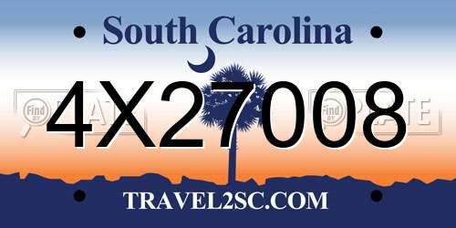 4X27008 South Carolina License Plate