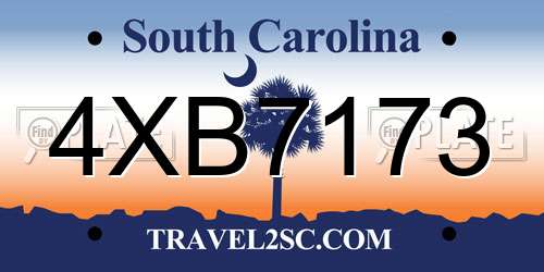 4XB7173 South Carolina License Plate