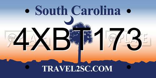 4XBT173 South Carolina License Plate